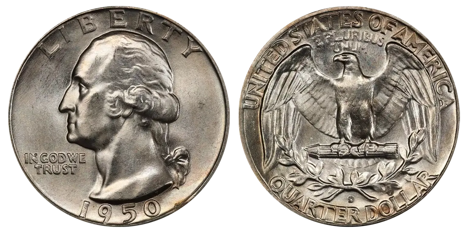 1950-DS Washington Quarter