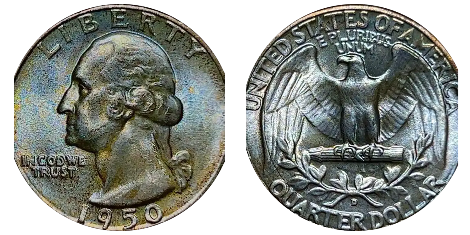 1950-D Washington Quarter Die Crack