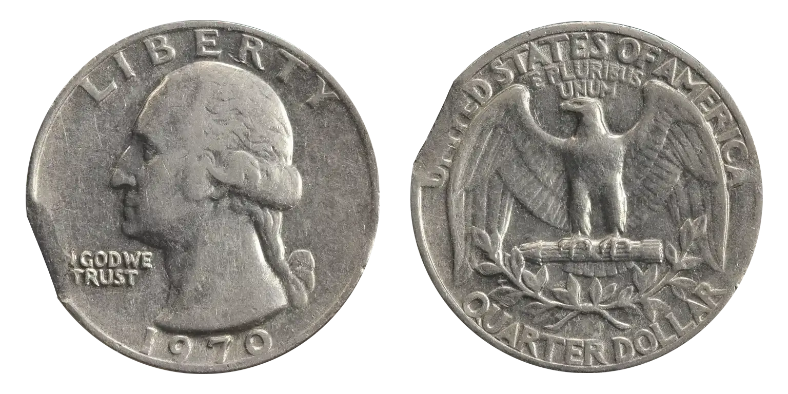 1970-S Washington Quarter Clipped Planchet