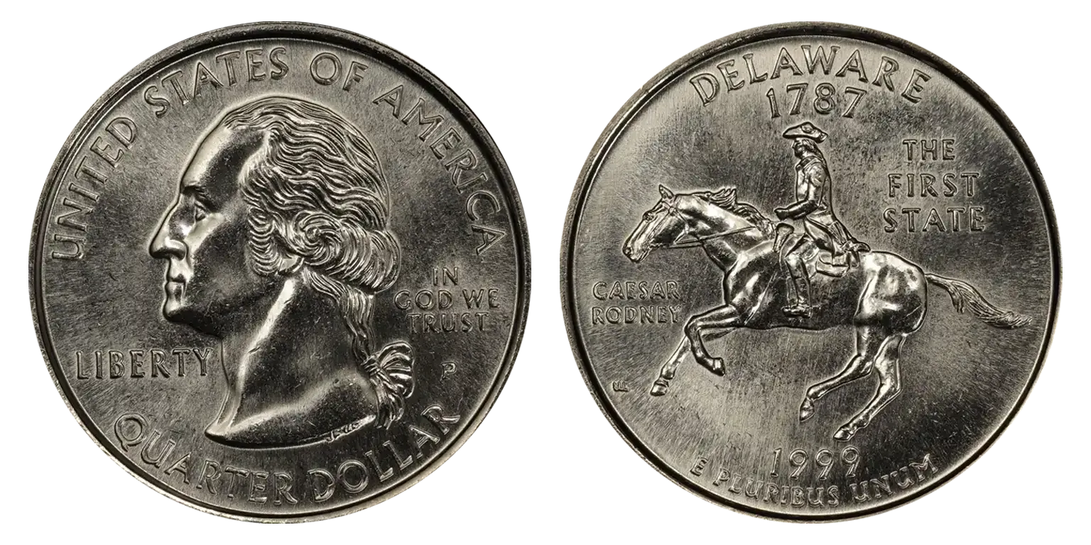 1999-P Delaware Spitting Horse Quarter