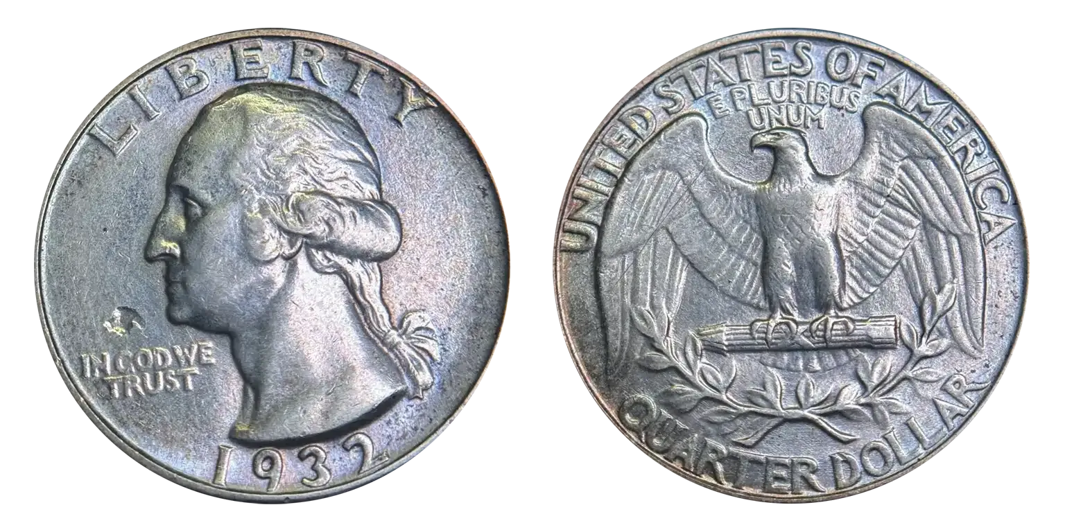 932-D Washington Quarter Struck Through