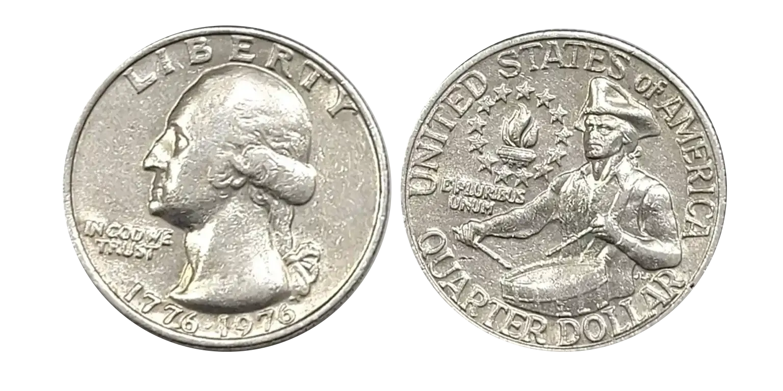 1976-s bicentennial silver quarter die breaks сuds error